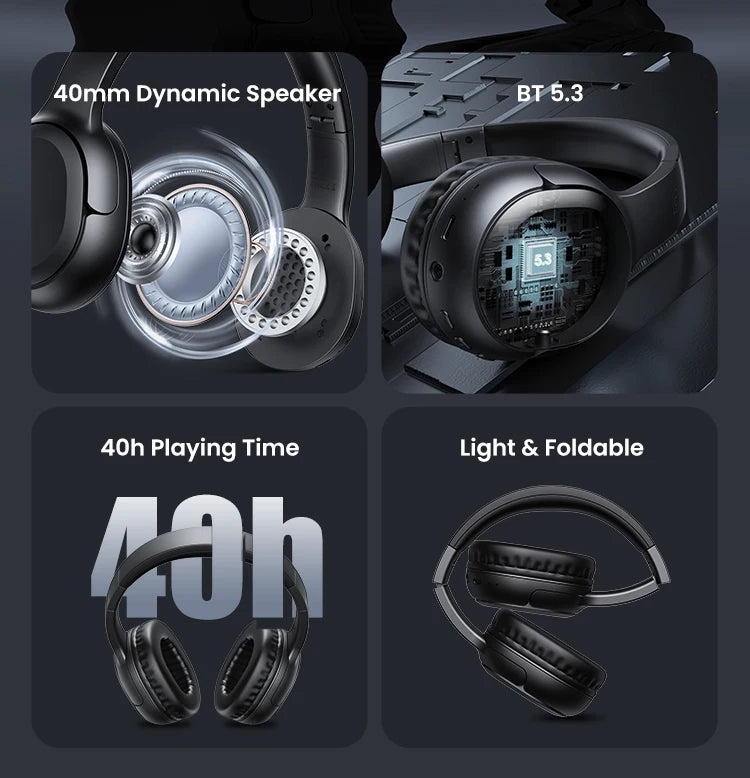 USAMS 40H Bluetooth Wireless Headphones